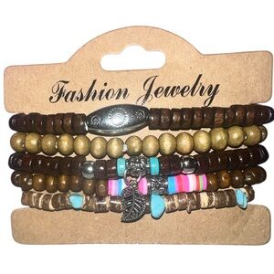 NEW 5 Piece Stackable Beaded Bracelet Set